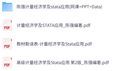 陈强《计量经济学及stata应用》视频讲解+PPT+Data