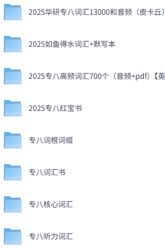 2025专八词汇专题资料