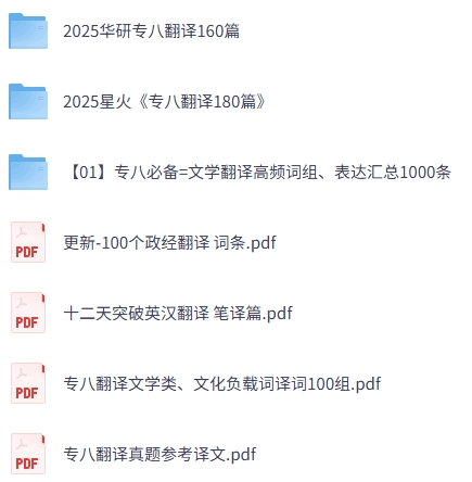 2025专八翻译专题资料