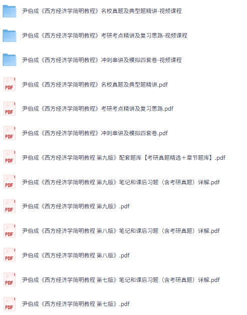 尹伯成《西方经济学简明教程》第七/八/九版 网课+考研真题笔记+PDF教材