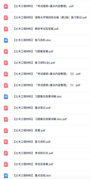 专业课《土木工程材料》知识点+重点笔记+试题及答案