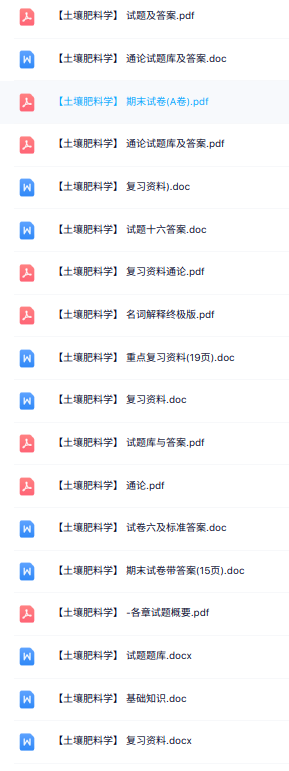 专业课《土壤肥料学》知识点+重点笔记+试题及答案