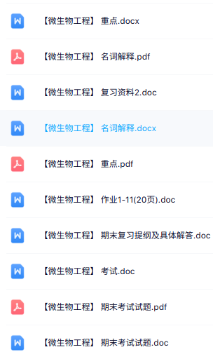 专业课《微生物工程》知识点+重点笔记+试题及答案
