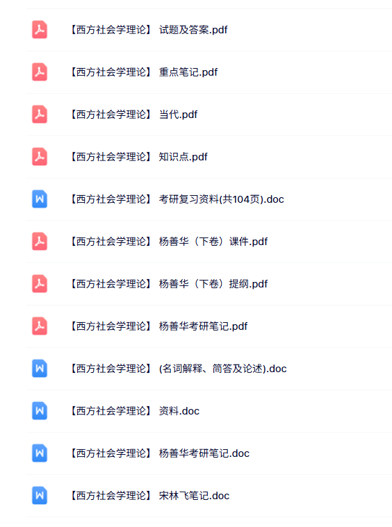 杨善华《西方社会学理论》知识点+重点笔记+试题及答案