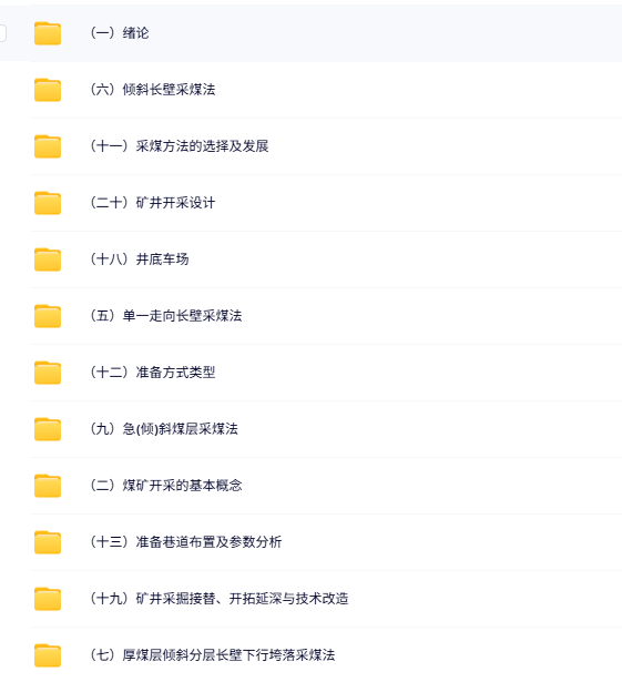 中国矿业大学 杜计平 采矿学 PPT教学课件 视频讲解 学习资料