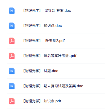 专业课《物理光学》知识点+重点笔记+试题及答案