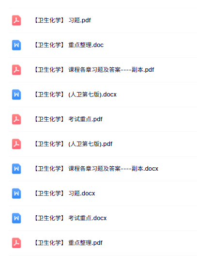 人卫《卫生化学》第七版 知识点+重点笔记+试题及答案