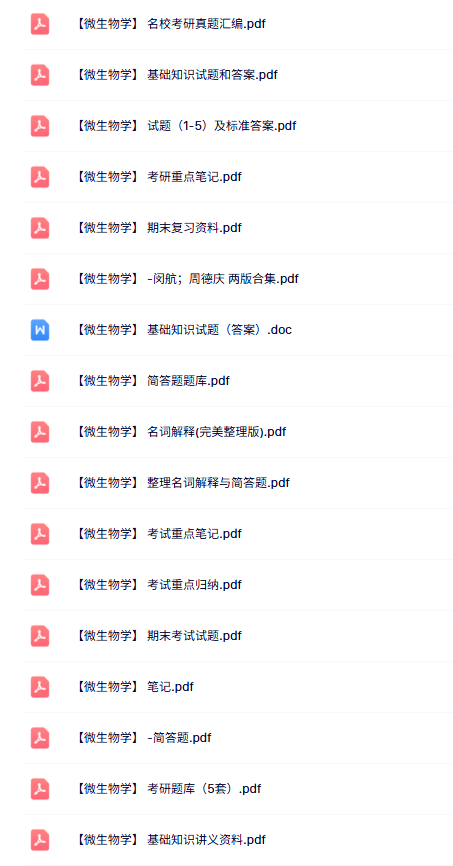 专业课《微生物学》知识点+重点笔记+试题及答案