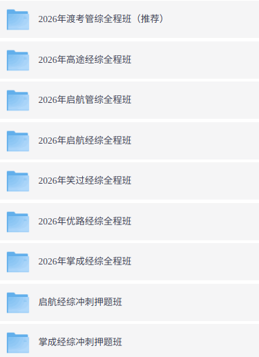 2026年考研经济类联考（各大机构网课+历年真题+复习资料）