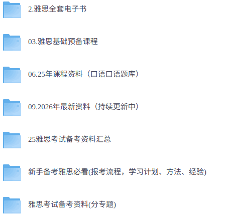 2026年雅思考试  网课+电子资料+口语题库
