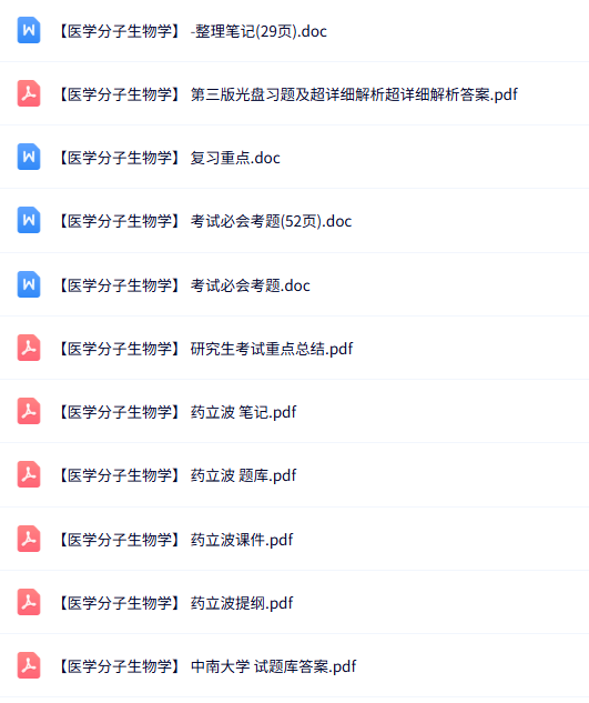 药立波《医学分子生物学》知识点+重点笔记+试题及答案