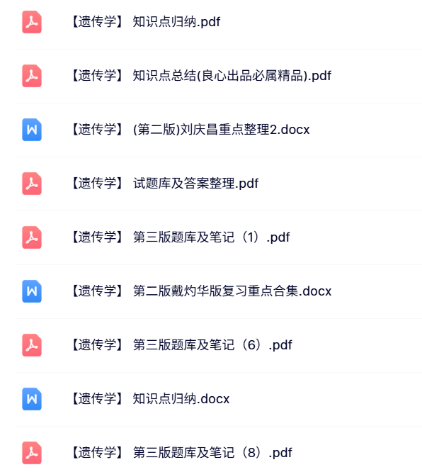 第二/三版《遗传学》知识点+重点笔记+试题及答案