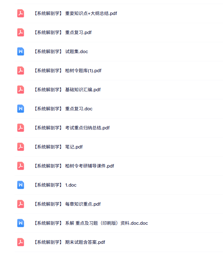 专业课《系统解剖学》知识点+重点笔记+试题及答案