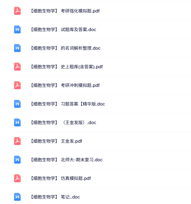 专业课《细胞生物学》知识点+重点笔记+试题及答案