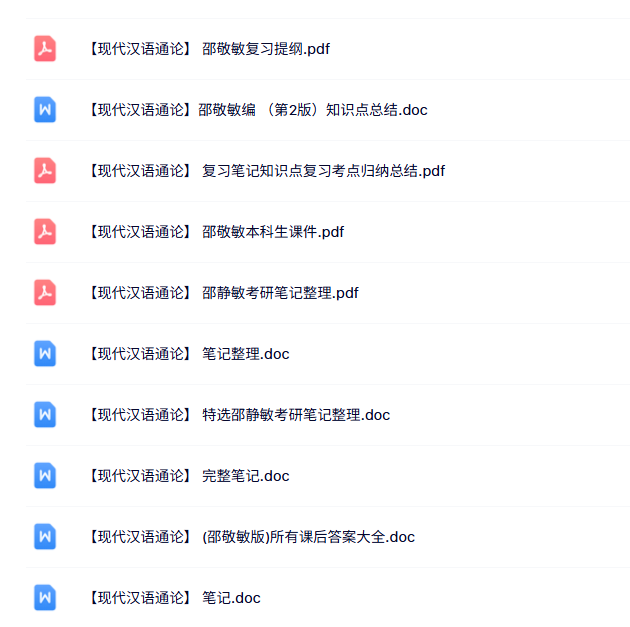 邵敬敏《现代汉语通论》知识点+重点笔记+试题及答案