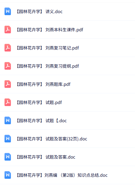 刘燕《园林花卉学》课件提纲+笔记知识点+试题及答案