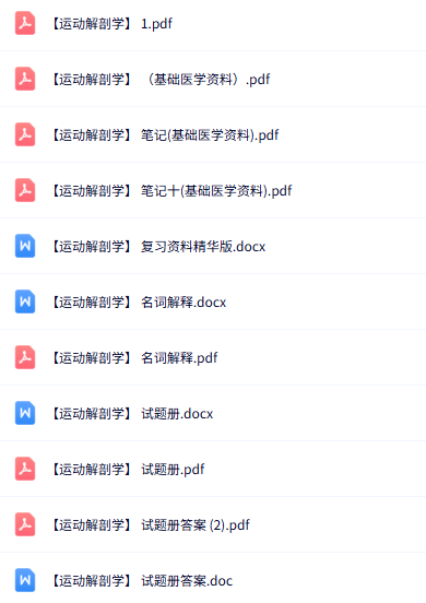 专业课《运动解剖学》知识点+重点笔记+试题及答案