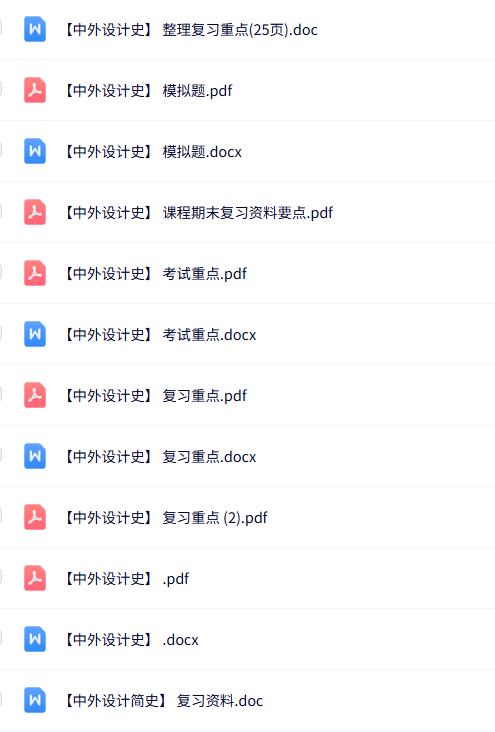 专业课《中外设计史》知识点+重点笔记+试题及答案