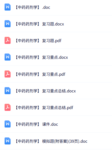 张兆旺《中药药剂学》课件提纲+重点笔记+试题及答案