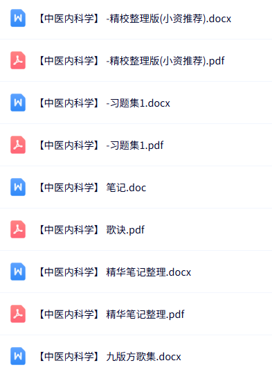 专业课《中医内科学》知识点+重点笔记+试题及答案