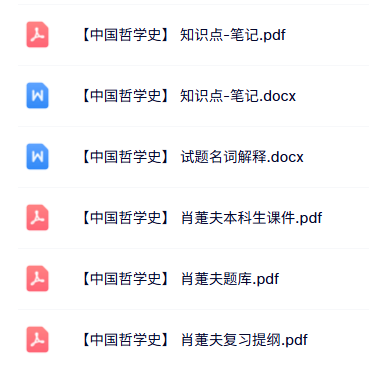 肖萐夫《中国哲学史》课件提纲+重点笔记+试题及答案