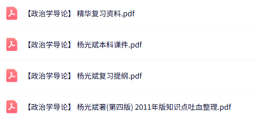 杨光斌《政治学导论》本科生课件+重点笔记+复习提纲