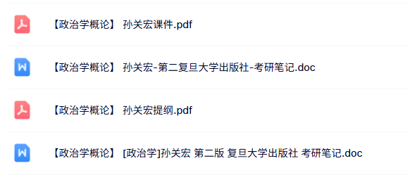 孙关宏《政治学概论》本科生课件+重点笔记+复习提纲