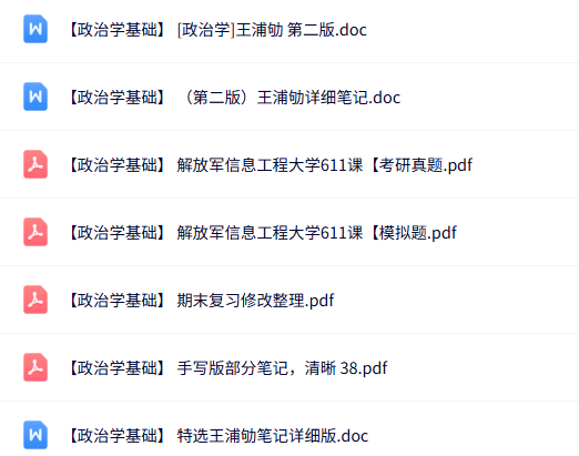 王浦劬《政治学基础》第二版 知识点+重点笔记+试题及答案