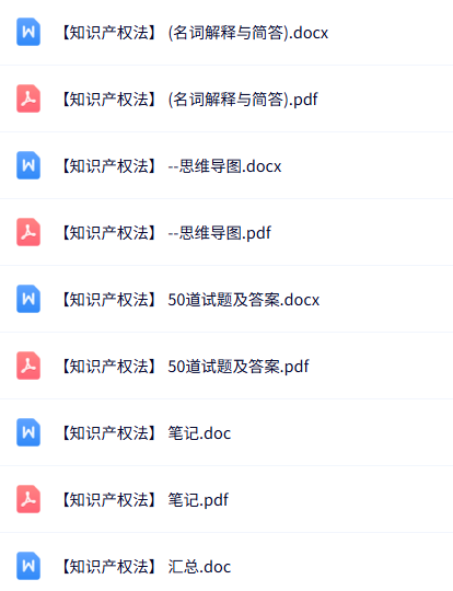 专业课《知识产权法》知识点+重点笔记+试题及答案