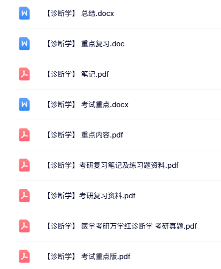 专业课《诊断学》知识点+重点笔记+试题及答案