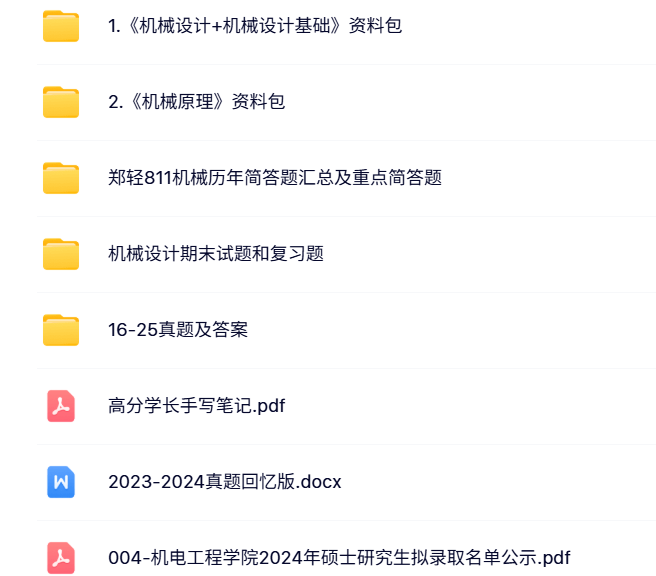 郑州轻工业大学《811机械设计》历年真题及答案+考研资料+配套网课
